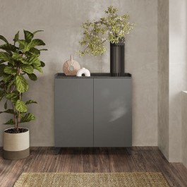 Madia ATENA In Legno Totò Piccinni - 4 Ante, 140x36x80 Cm, Colore Naturale/Antracite - Foto 5