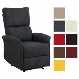 Poltrona Reclinabile Furnhouse Ibbe Design Delta – Girevole 360° In Tessuto Con Poggiapiedi E Poggiatesta Regolabili, Nero