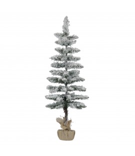 Albero di Natale Pinetto TALLIN Innevato Altezza 106 cm Effetto Neve Realistico con Base in Juta Totò Piccinni
