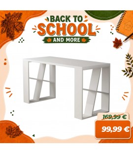 Scrivania RICHARD da Ufficio in Legno 137x60x75H (Bianco)