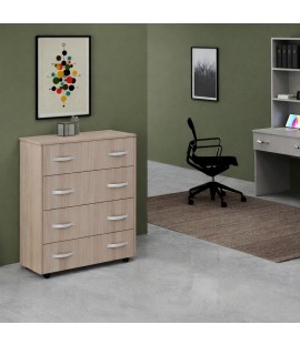 Vista ambientata mobile brandina con giroletto in legno in kit colore "olmo" Totò Piccinni