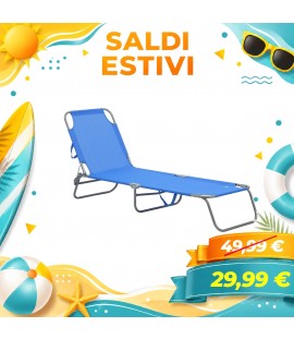 Lettino pieghevole mare prendisole regolabile - Portorico (Blu)