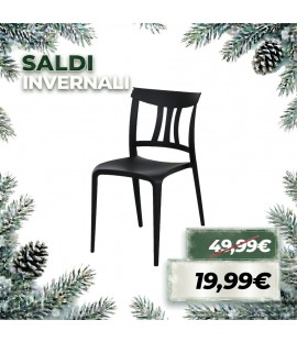 Sedia in Polipropilene SILVY Design moderno ed Impilabile per interno ed esterno (Nero)