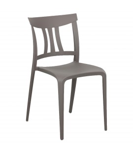 Sedia in Polipropilene colore Tortora design moderno ed impilabile modello Silvy Totò Piccinni