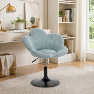Vista ambientata Poltroncina colore "Nero/Acquamarina" girevole con altezza Regolabile
