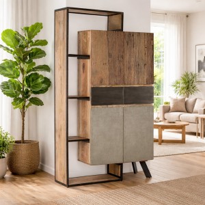 Vista ambientata Mobile credenza in legno con 2 ante e 2 cassetti modello Manchester Bizzotto