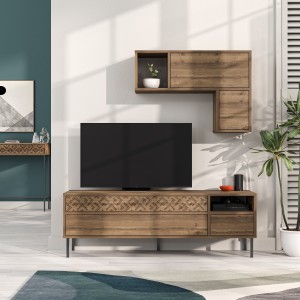 Mobile porta tv in legno colore Rovere Antico modello Orfeo Totò Piccinni