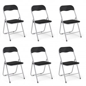 set 6 sedie pieghevoli salvaspazio Imbottite Totò Piccinni nero grigio