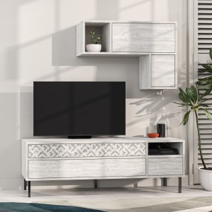 Mobile porta tv in legno colore Bianco Antico modello Orfeo Totò Piccinni