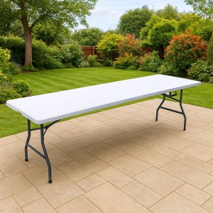 Vista ambientata Tavolo valigetta da giardino per pic-nic 240x70 modello Katia Totò Piccinni