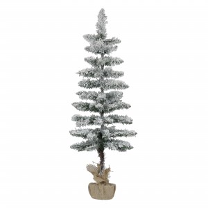 Albero di Natale Pinetto TALLIN Innevato Altezza 106 cm Effetto Neve Realistico con Base in Juta Totò Piccinni