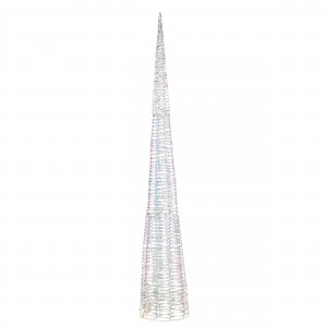 Albero di Natale in Metallo e Polietilene Altezza 180cm Rivestito con LED a Tono Caldo