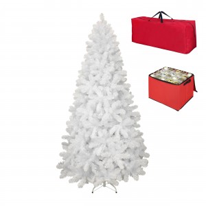 Albero di Natale Artificiale NOEL BIANCO, Folto, Effetto Realistico, Rami a Gancio, Facile Montaggio, PVC, Ignifugo con Borsone (270 cm)