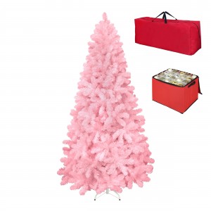 Albero di Natale Artificiale NOEL Rosa, Folto, Effetto Realistico, Rami a Gancio, Facile Montaggio, PVC, Ignifugo con Borsone (150 cm)