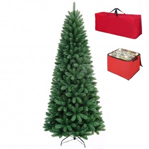 Albero di Natale Artificiale NOEL Verde SLIM, Folto, Effetto Realistico, Rami a Gancio, Facile Montaggio, PVC, Ignifugo con Borsone (240 cm)