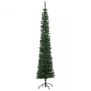 Albero di Natale Slim Artificiale AVORIAZ, Altezza 210 cm Montaggio Veloce, Folto, Super Slim 