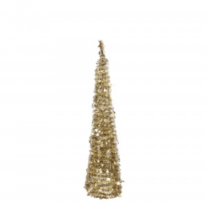 Albero di Natale Pop Up slim, apertura istantanea, addobbato Oro Luce Calda (150 cm)