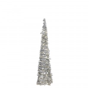 Albero di Natale Pop Up slim apertura immediata, luminoso, addobbato Silver Luce Calda (150 cm)