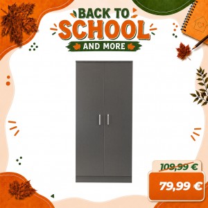Scarpiera a Mobiletto in Legno 2 Ante e 6 Ripiani Porta Scarpe Art.133 (Grigio Sabbia)