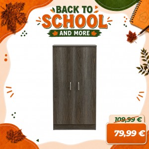 Scarpiera a Mobiletto in Legno 2 Ante e 6 Ripiani Porta Scarpe Art.133 (Rovere Cenere)