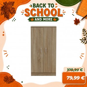 Scarpiera a Mobiletto in Legno 2 Ante e 6 Ripiani Porta Scarpe Art.133 (Rovere)