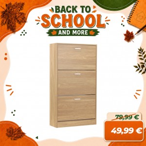 Scarpiera in Legno con ante a ribalta salvaspazio con doppio scompartimento (Frassino 3 Ante Art.101)