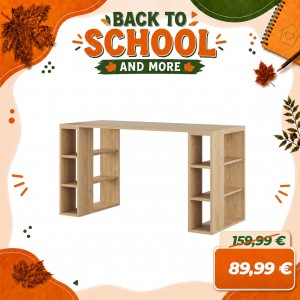 Scrivania da ufficio 140x60 cm in legno - CUBI (Naturale)