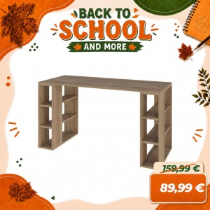 Scrivania da ufficio 140x60 cm in legno - CUBI (Rovere Antico)