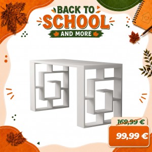 Scrivania DEDALO in Legno da Ufficio 140x60x75H (Bianco)