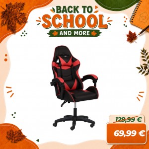 Sedia GAMING Ergonomica Reclinabile Girevole con cuscini in similpelle (Rosso)