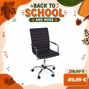 Poltrona Ufficio Ergonomica PERTH con Braccioli (Nero)