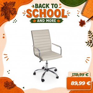 Poltrona Ufficio Ergonomica PERTH Con Braccioli (Tortora)