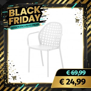 Sedia RIETI con Braccioli in Polipropilene (Bianco)