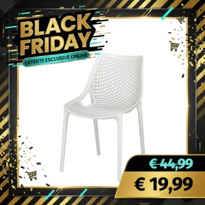 Sedia in Plastica da Giardino in Polipropilene Intrecciato - SEDIA LOREN (Bianco)