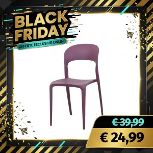 Sedia Omega in Polipropilene Moderne Design Impilabile (Viola)