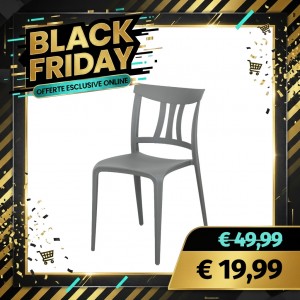 Sedia in Polipropilene SILVY Design moderno ed Impilabile per interno ed esterno (Grigio)