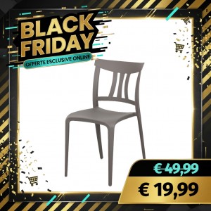 Sedia in Polipropilene SILVY Design moderno ed Impilabile per interno ed esterno (Tortora)