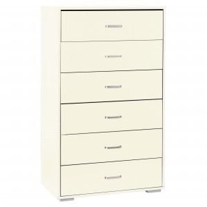 Cassettiera in legno 6 cassetti design moderno colore Bianco Caldo Totò Piccinni