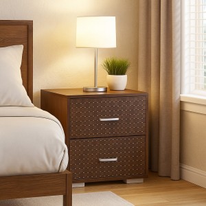 Vista ambientata Comodini per camera da letto in legno colore Arte Povera con 2 cassetti Totò Piccinni 