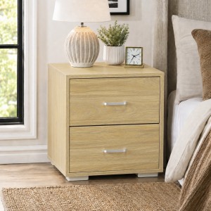 Vista ambientata Comodini per camera da letto in legno colore Frassino con 2 cassetti Totò Piccinni 