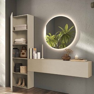 Vista ambientata Consolle ingresso in legno 192x30x186h colore "argilla" modello Modula Totò Piccinni