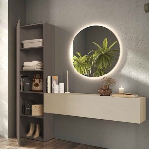 Vista ambientata Consolle ingresso in legno 192x30x186h colore "bronzo - argilla" modello Modula Totò Piccinni