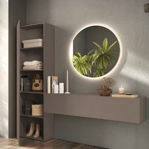 Vista ambientata Consolle ingresso in legno 192x30x186h colore "bronzo" modello Modula Totò Piccinni