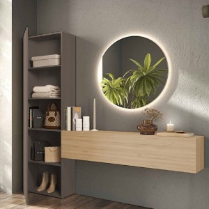 Vista ambientata Consolle ingresso in legno 192x30x186h colore "bronzo - rovere cadiz" modello Modula Totò Piccinni