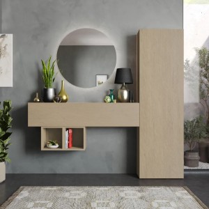 Consolle ingresso 192x185h in legno colore "argilla" modello Modula Totò Piccinni