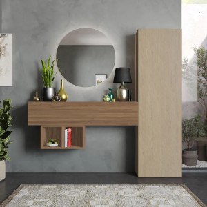 Consolle ingresso 192x185h in legno colore "argilla - rovere mercure" modello Modula Totò Piccinni