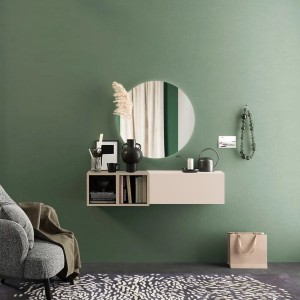 Vista ambientata Consolle Sospesa 124x29x28h in legno colore "cashmere - argilla" modello Modula Totò Piccinni