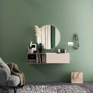 Vista ambientata Consolle Sospesa 124x29x28h in legno colore "cashmere - bronzo" modello Modula Totò Piccinni