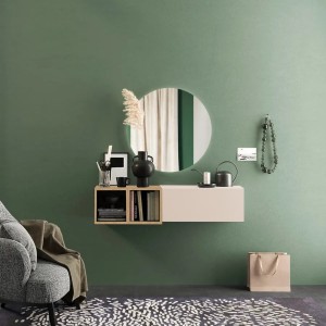 Vista ambientata Consolle Sospesa 124x29x28h in legno colore "cashmere - rovere cadiz" modello Modula Totò Piccinni