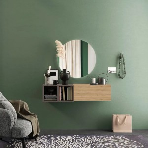 Vista ambientata Consolle Sospesa 124x29x28h in legno colore "rovere cadiz - bronzo" modello Modula Totò Piccinni